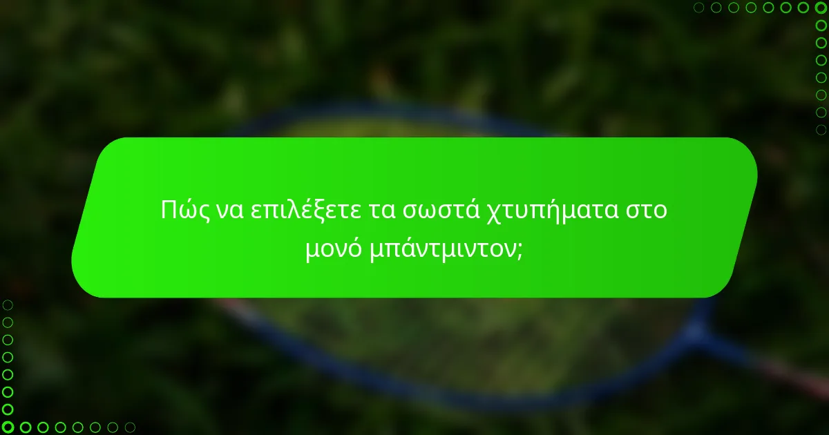 Πώς να επιλέξετε τα σωστά χτυπήματα στο μονό μπάντμιντον;
