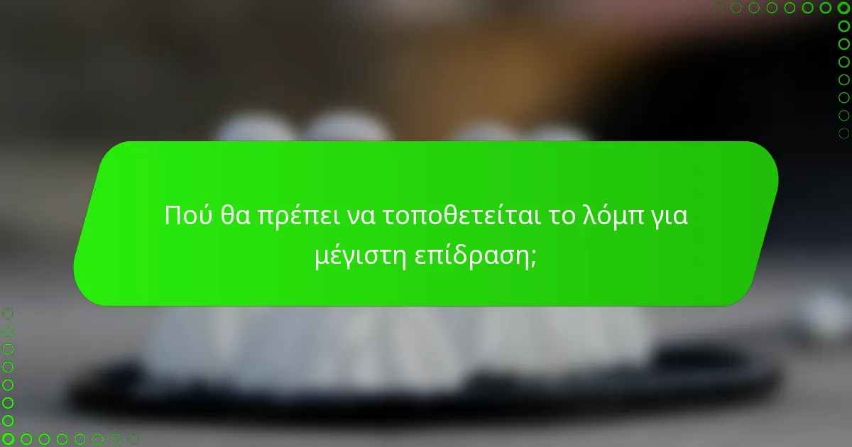Πού θα πρέπει να τοποθετείται το λόμπ για μέγιστη επίδραση;